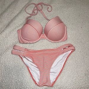Women’s Red/White striped bikini set